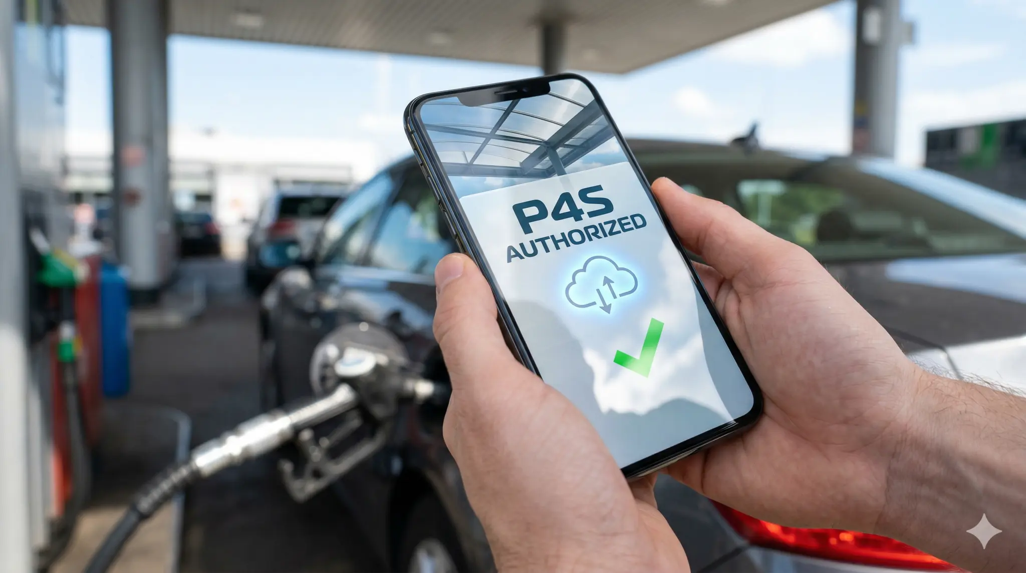 Celular mostrando P4S Authorized con autorización cloud